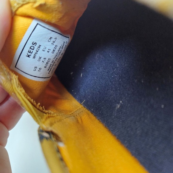Keds Floral Li Double Decker Platform Slip On Sneakers Loafers 10 Yellow Mustard - Picture 9 of 9